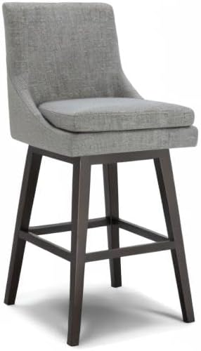 CHITA Bar Height Swivel Barstool with Back Set of 2, FSC Certified Upholstered Bar Stool, 30.7" H Seat Height, Fabric in Fog