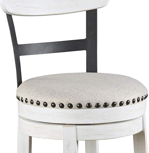 Signature Design by Ashley Valebeck 30" Modern Swivel Pub Height Barstool, Whitewash
