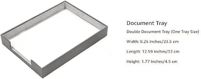 Leather Document Tray - Desk Organizer-Office Accessories - Desk Accessories-Office Supplies - Office Organizer - Office Gifts (Gray)