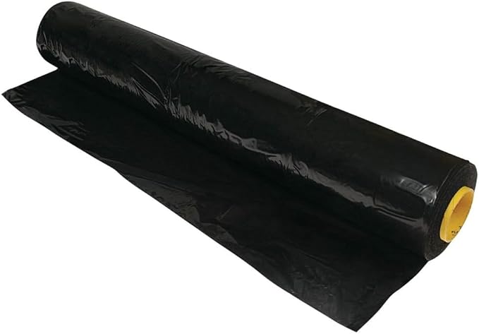 Farm Plastic Supply - Poly Mulch Black Plastic Sheeting - Poly Mulch, Mulch, Black Plastic Sheeting, Mulch (4 mil - 4' x 100')