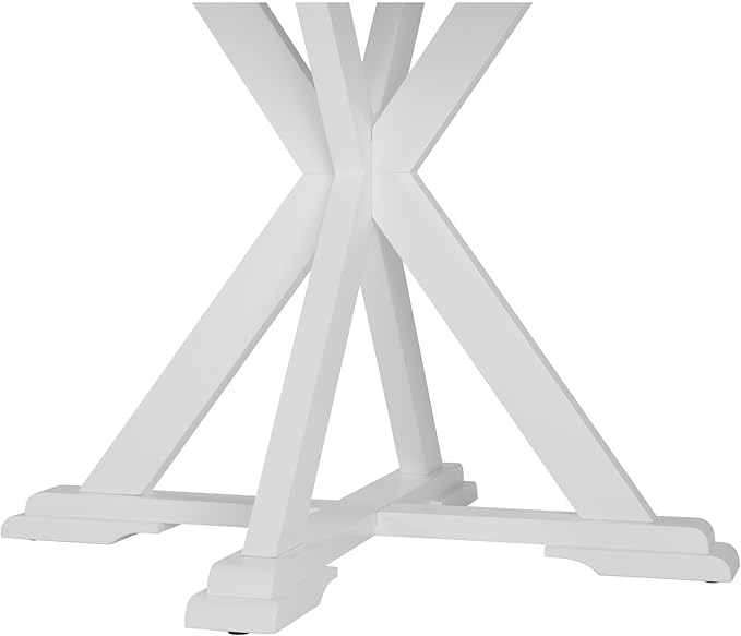 Bush Furniture Round Dining Table, 45 inch Trestle Design, Modern Transitional, West End Collection, Dark Brown and White