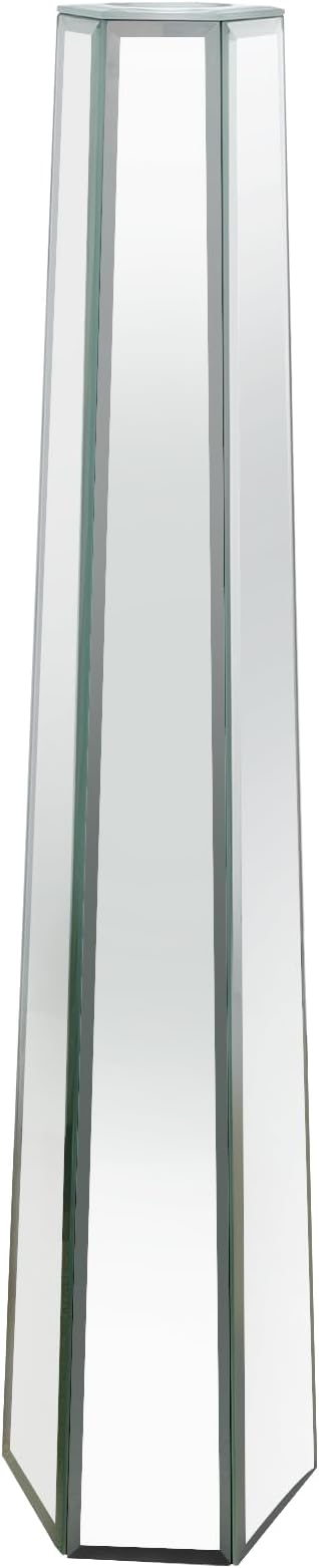 Tall Mirrored Floor Vase: 30.3 High Silver Mirror Vase with Hexagonal Shape, Large Floor-Standing Bling Decor for Living Room Wedding Centerpieces, Won't Hold Water