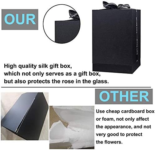 Preserved Roses White Roses Handmade Rose in Glass Dome, Preserved Flowers Never Withered Romantic Gifts for Her, Mother's Day, Birthday Gifts for Women (9 inch)