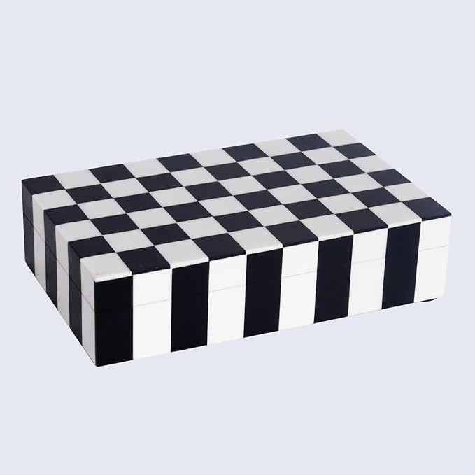 Handicrafts Home Handmade Puzzle Collection Decorative Jewelry Box Organizer – Keepsakes, Trinkets, and Home Decor – Antique Coffee Table Storage, Memory Box, Farmhouse Style Decor Check, 8x5x2