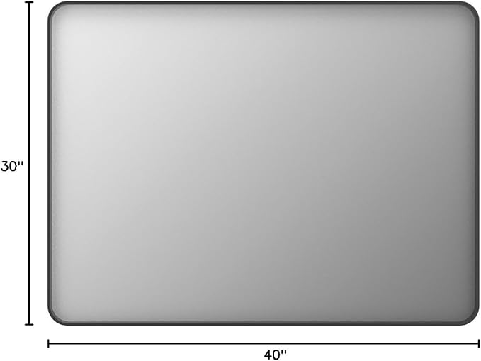 ISKM Black Metal Framed Bathroom Mirror for Wall 40" x 30" Black Bathroom Vanity Mirror, Rounded Rectangle Mirror, Anti-Rust (Horizontal/Vertical)