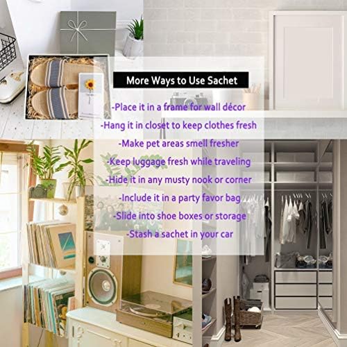 MYARO 12 Packs Scented Sachets for Drawer and Closet, Long-Lasting Sachets Bags Home Fragrance 6 Scents Option- Lavender, Rose, Jasmine, Ocean, Gardenia, Lily