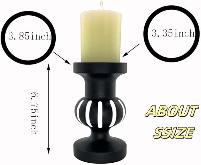 Wooden Candle Holders Pillar,Vintage Seaside Pillar Stand for Dining Table Centerpiece, Coffee Table, Mantel, Or Any Table Top,Free Standing Farmhouse Candle Holders.