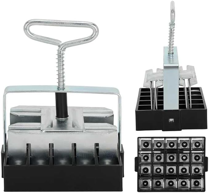 Soil Block Maker 6-Piece Set, Includes 2-Inch 4-Cell And 3/4-Inch 20-Cell Soil Block Makers, 3 Types Of Seed Pins, Growth Tweezers, Handheld Tools For Seed Starting In Greenhouse, Garden, And Farm Use