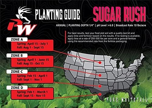 Sugar Rush | Select Seed Blends | Easiest Deer Feeder | Late Season Whitetail Deer Food Plot | Turnip, Sugar Beet, Winfred Forage Brassica Seeds | 5 lb Bags | 2-Pack