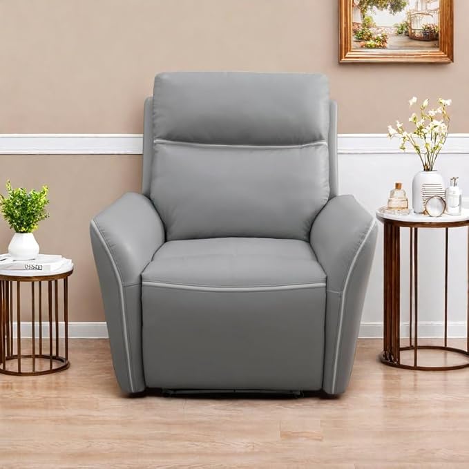 Oversized Power Recliner Chair, Multifunction Recliners Chair with Home Theater Seating, Oversized Single Electric Recliner Furniture for Living Room Apartment Home Theater, Light Gray