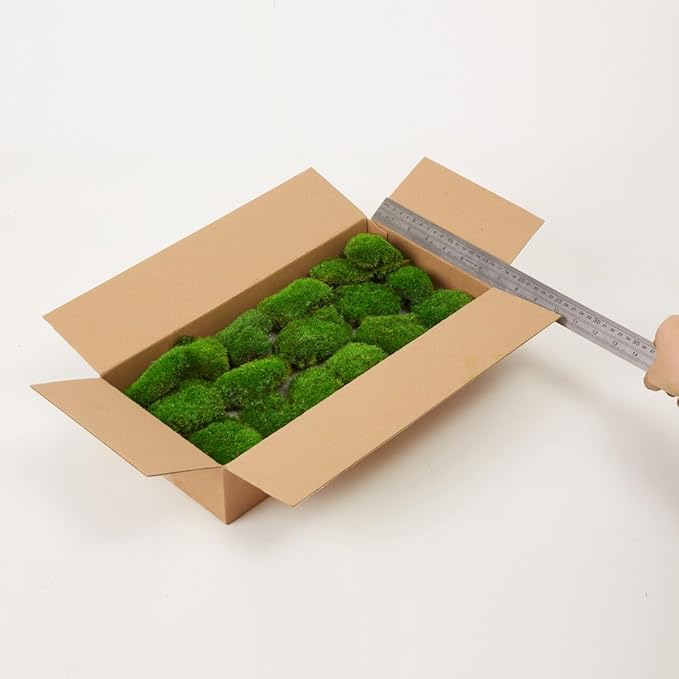 Preserved Pole Moss Pillow Bun Cushion Natural Green Decorative Real Natural Green DIY Kit Gardenning Art Wall Decor Florist Decor Easter Table Decor Wedding (1.5 sq.ft, Green-D)