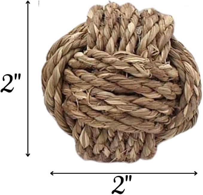 Set of 6 Decorative Indian Grass Rope Balls – Handmade Nautical Style Ornaments – for Vase Fillers, Rustic Tray Styling, Living Room Decor, DIY Projects, or Housewarming Gift Accents