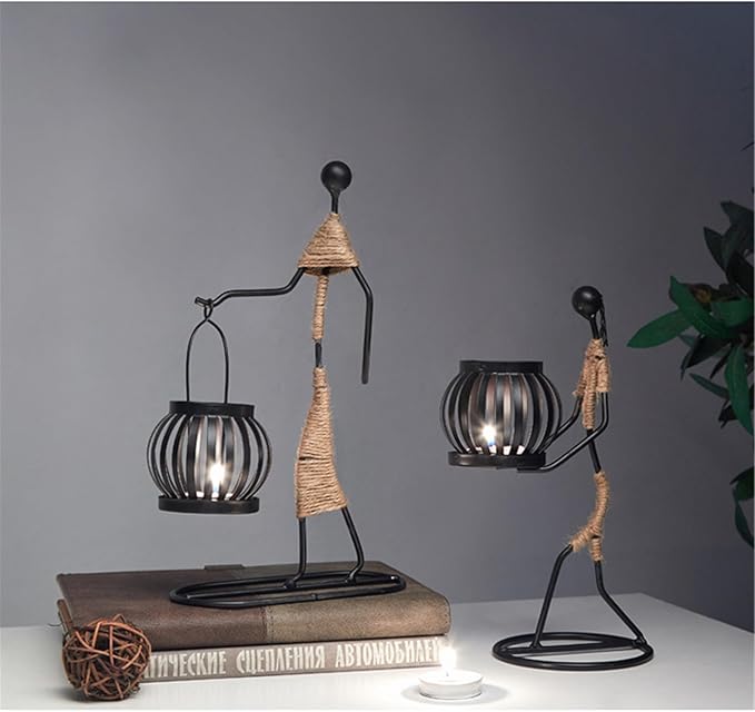 Notart Art Gallery | African Tribal Lady Candle Holder, African Women Iron Candlestick Holder, Retro Iron Women Candlestick, Candle Holder Decoration for Home, Bar, Dining Table, Cultural Decoration