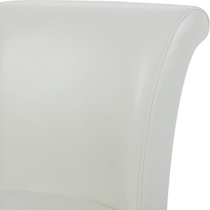 CHITA 26 Inch Counter Height Swivel Bar Stools Set of 3, FSC Certified Modern Upholstered Faux Leather Swivel Barstool Chair with Back, White