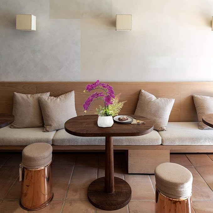 LESING Artificial Potted Orchid Flower for Table Centerpieces,Real Touch Fake Orchid Flowers in Vase for Home Decoration (Style 1,White Vase)