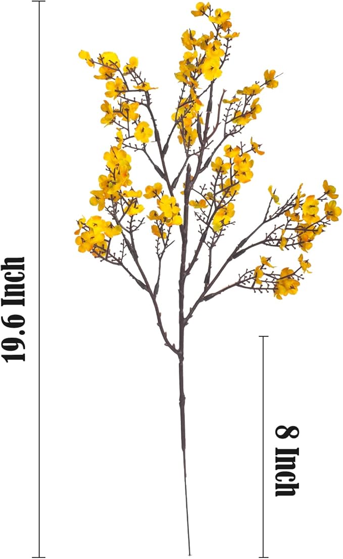 10Pcs Artificial Babys Breath Flowers, Orange Fall Flowers, Fake Silk Flowers for Home DIY Floral Arrangement Table Centerpiece Fall Thanksgiving Autumn Decoration