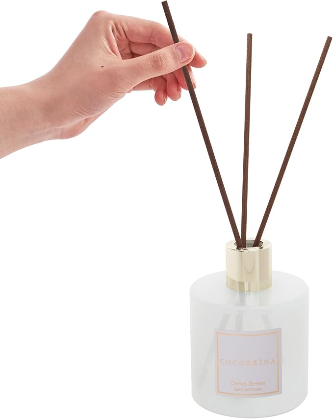 COCORRÍNA Reed Diffuser - Ocean Breeze Scented Diffuser with 8 Sticks Home Fragrance Reed Diffuser for Bathroom Shelf Decor