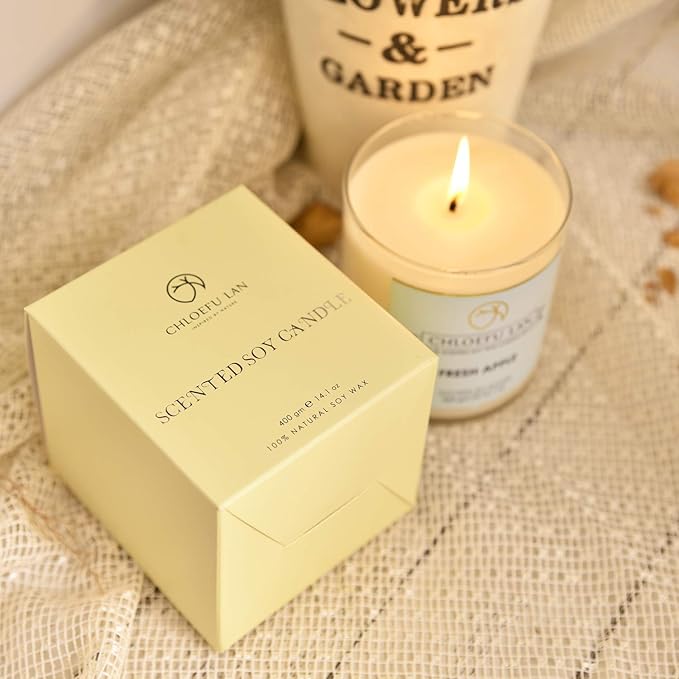 Chloefu LAN Rose Noir & Oud Scented Candle Luxury Soy Large Candle Jar 14.1 oz,100 Hours Long Lasting Burning Highly Scented Candle,Valentines Day Gifts for Her