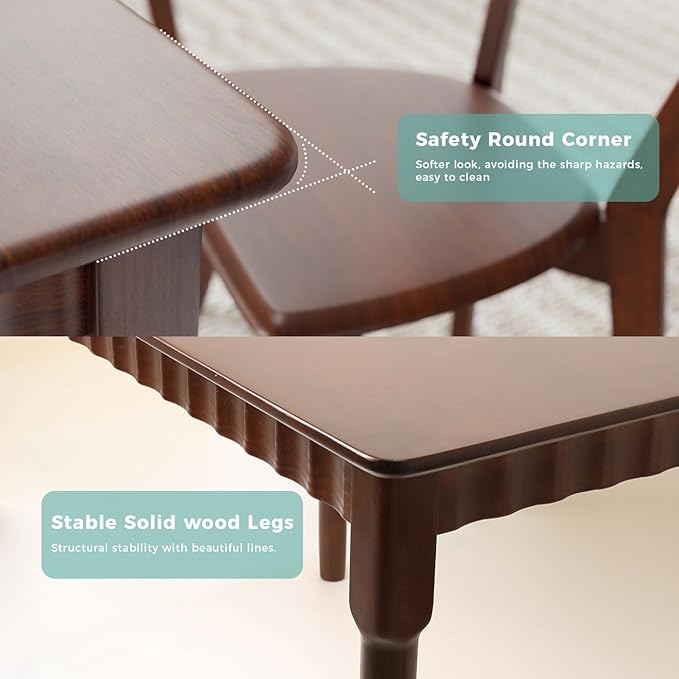 70.8 Inch Solid Wood Dining Table for 6-8, Farmhouse Table with Smooth Surface, Large Rectangular Kitchen Dinner Table for Restaurant, Living Room, Kitchen, Easy Assembly, Walnut