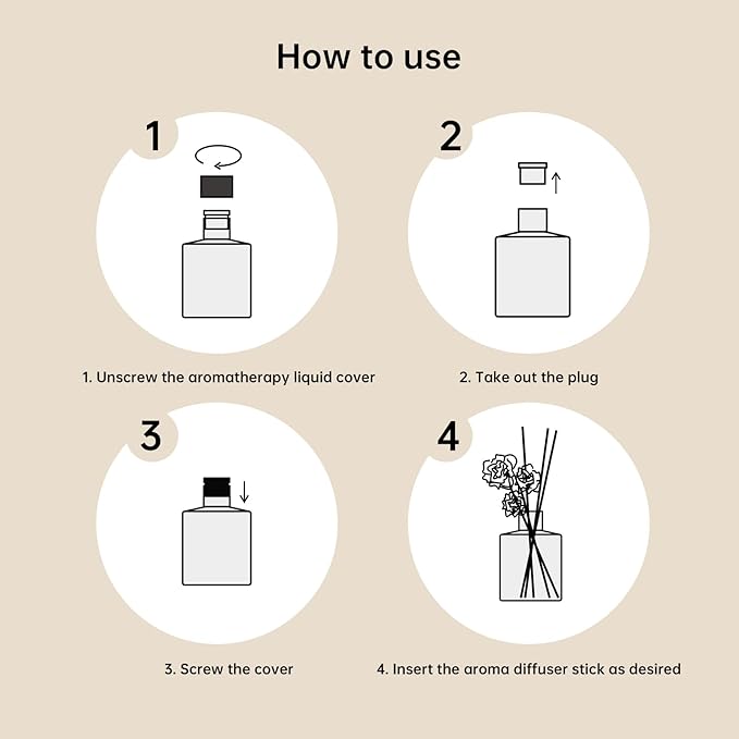 White Musk Cedar Reed Diffuser Freshen Up Your Living Space Transform Your Home with Natural Fragrance Room Scent Diffuser with 5 Diffuser Sticks 7.04 oz - Black