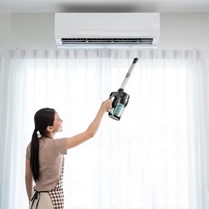 Ofuzzi H9 Pro Handheld Vacuum Cleaner, Extra-Long Crevice Tool, 40AW/13kPa Surging Suction, LED- Display&Light, Up to 30 Mins Runtime, Portable Vacuum for Home Cleaning, Black