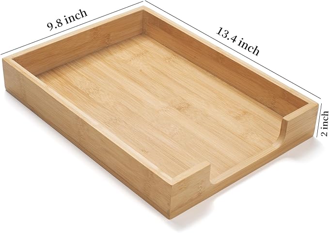Wood Letter Tray, Bamboo Desk Tray, Wooden Desktop Organizer for Papers, Documents, Magazines, Files