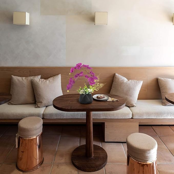 LESING Artificial Potted Orchid Flower for Table Centerpieces,Real Touch Fake Orchid Flowers in Vase for Home Decoration (Style 1,Black Vase)