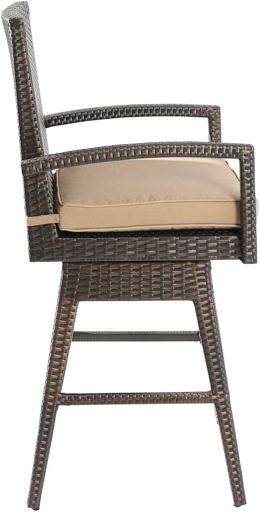 Ulax Furniture Outdoor Wicker Bar Height Stools