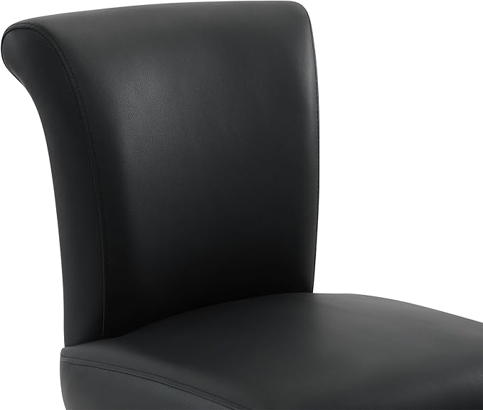 CHITA 30 Inch Counter Height Swivel Bar Stools Set of 2, FSC Certified Modern Upholstered Faux Leather Swivel Barstool Chairs with Back, Black