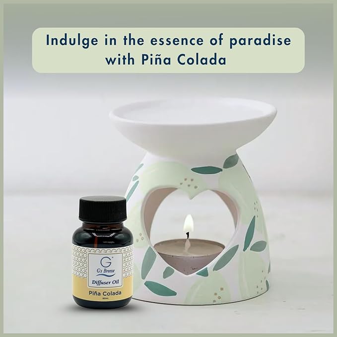 G's Breeze Piña Colada Diffuser Oil Refill - Tropical Coconut & Pineapple Scent - Long Lasting Fragrance, Uplifting Aroma - Ideal for Home & Office - Refreshing & Inviting Atmosphere - 60 ML