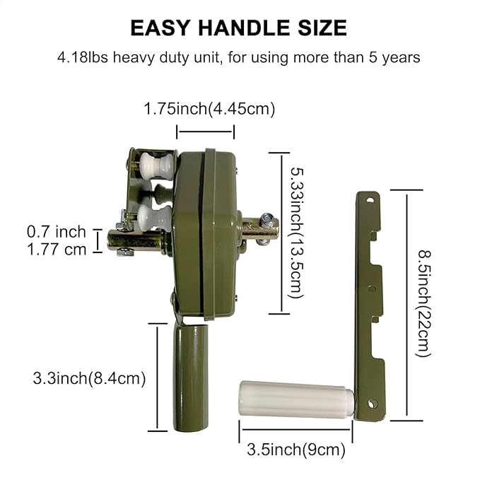 UYGALAXY Greenhouse Sidewall Manual Film Roll up Hand Crank Winch for Greenhouse Ventilation Agricultural