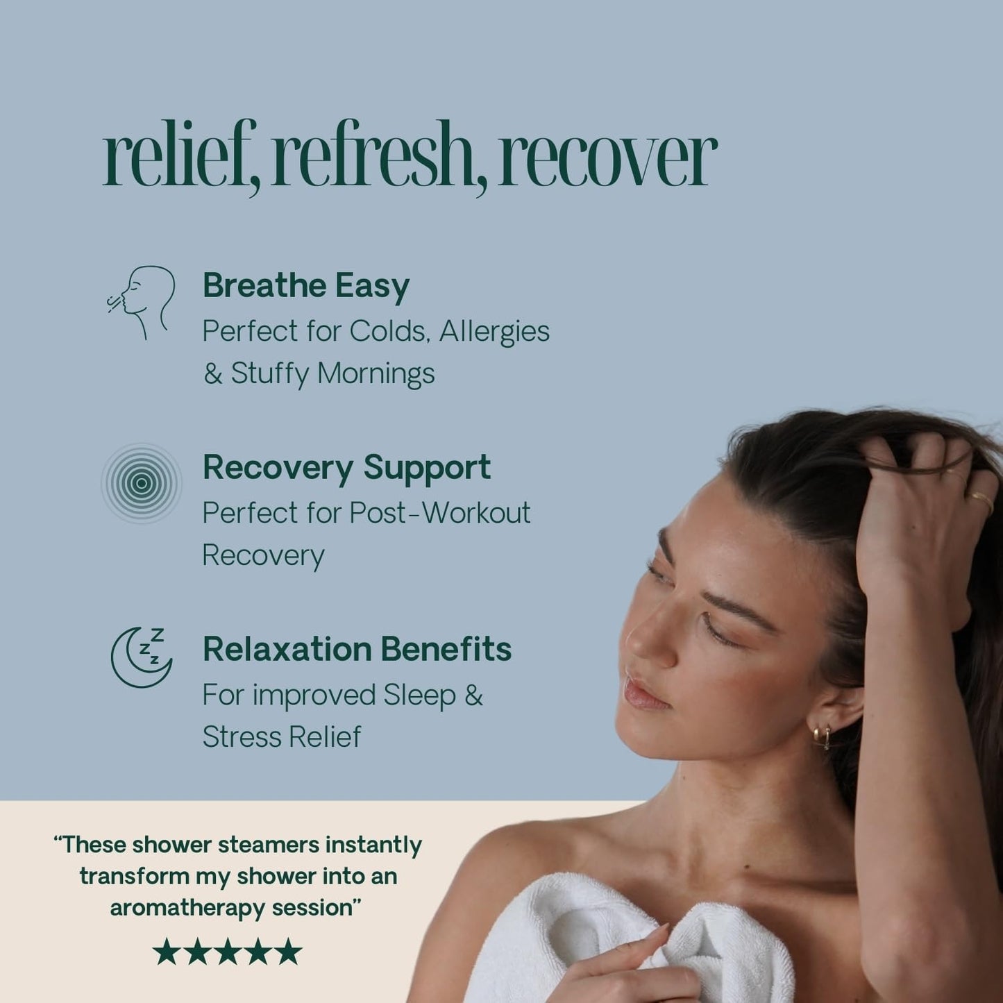 Aromatherapy Shower Steamers - Made in USA with Natural Eucalyptus Essential Oils - Birthday Gifts for Women and Men, Stress Relief & Relaxation