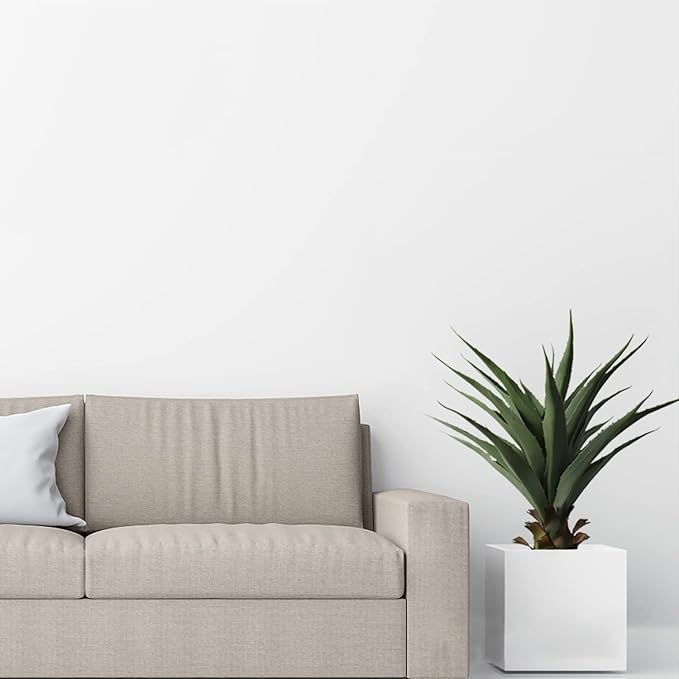 Damomo 27 Inch Sansevieria Feaux Plants Agave Snake Plant Barbed Artificial Fake Green Plastic Sword Potted Greenery Decoration Office/Garden/Indoor