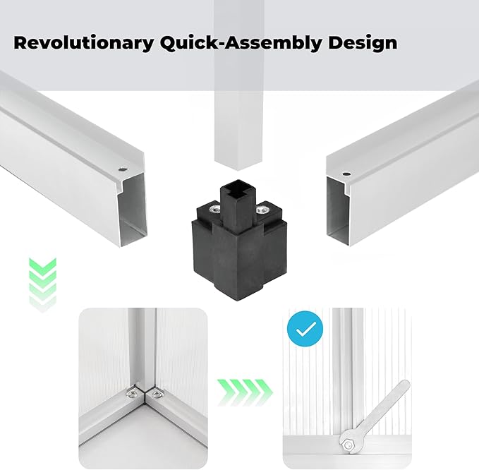 6 x 10FT Greenhouse for Outdoors,Polycarbonate Garden Backyard,Silver