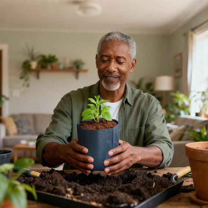 gardtree Plant Nursery Bags 7” x 7.87” 150PCS, Non-Woven Biodegradable Plant Grow Bags Fabric Seedling Starter for Vegetable Flower Fruit Saplings Tree, Home Garden Supply