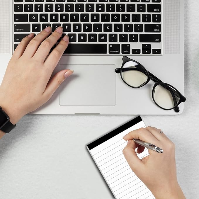 Notepad for Daily Planning and Organization of Work – 4 x 6-inches Lined Paper – Thick Bright White Paper – 30 Pages – Note Pads Ruled Pages – Pack of 30