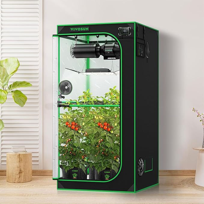VIVOSUN GIY Plus Smart Grow Tent Kit, 3x3ft 3-Plant System, WiFi-Integrated Automatic Grow System with 2000D Mylar Grow Tent, Full-Spectrum Programmable Grow Light, Enhanced Ventilation & Circulation