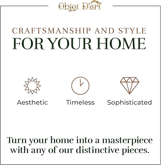 OBJET D'ART Small Round Gold End Tables, Tronc, 22'' Height, Vintage Metal Accent, Side, Pedestal, Coctail and Drink Tables for Living Room and Small Spaces