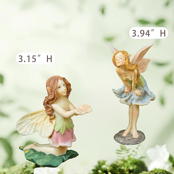TZSSP 2 Pcs Garden Miniatures Fairies Mini Figurine Fairy Accessories Decor for DIY Kit Ornaments Micro Landscape Micro Landscape Terrarium Ornaments