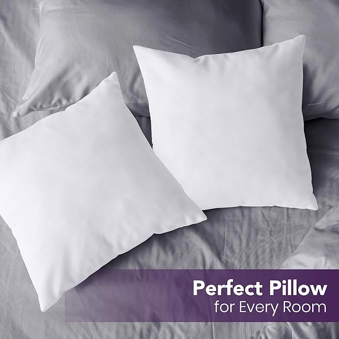 Utopia Bedding Throw Pillows Insert (Pack of 2, White) - 24 x 24 Inches Bed and Couch Pillows - Indoor Decorative Pillow