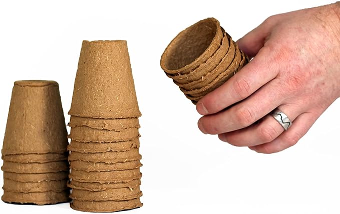 Daniel's Plants 2" Naked Pots | Small Natural Plantable Pots for Herbs Vegetables Tomato Seedlings | OMRI-Listed Biodegradable for Seedlings | Earth Friendly - Peat Free | 24 Pack 2 Inch Round