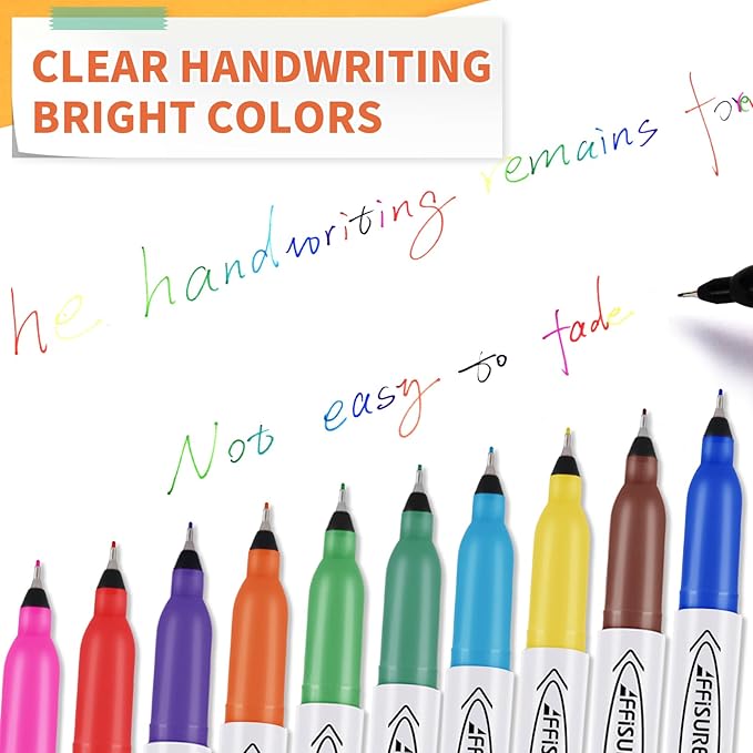 Permanent Markers, Ultra Fine Point Markers Set,16 Assorted Colors Work on Wood, Plastic, Paper, Metal, Stone, Glass for the Artist、Kids、Adult, 16 Count