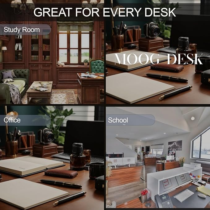 MOOGCO Bonded Set - Desk Accessories - Leather Desk Organizer - Bonded Leather Set - Office Desk Accessories - Home Office Accessories - Desk Supplies - Leather Desk Set - Office Accessories