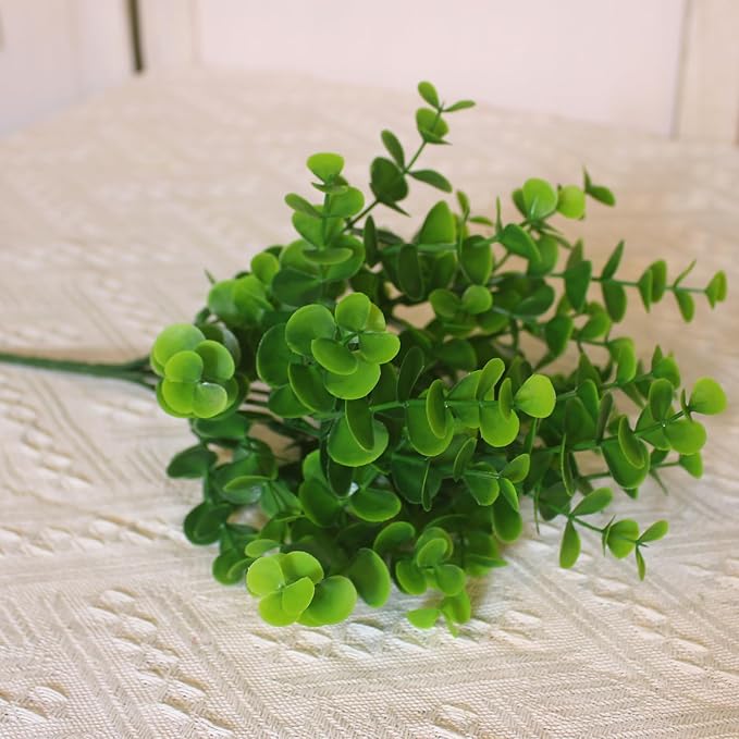 Outdoor Plants Artificial 8 Bundles Plastic Greenery