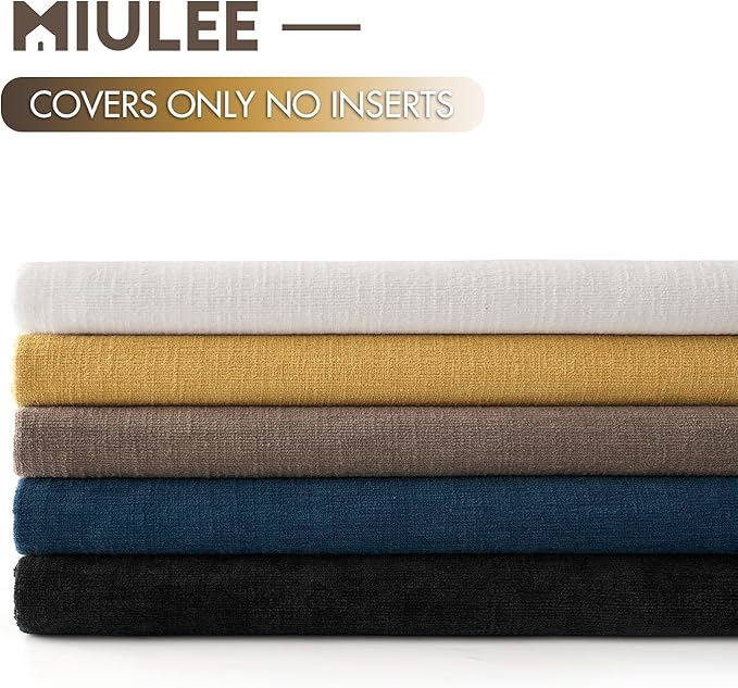 MIULEE White Couch Pillow Covers 18x18 Inch, Set of 2 Soft Chenille Decorative Square Throw Pillow Covers Farmhouse for Sofa Living Room Bed