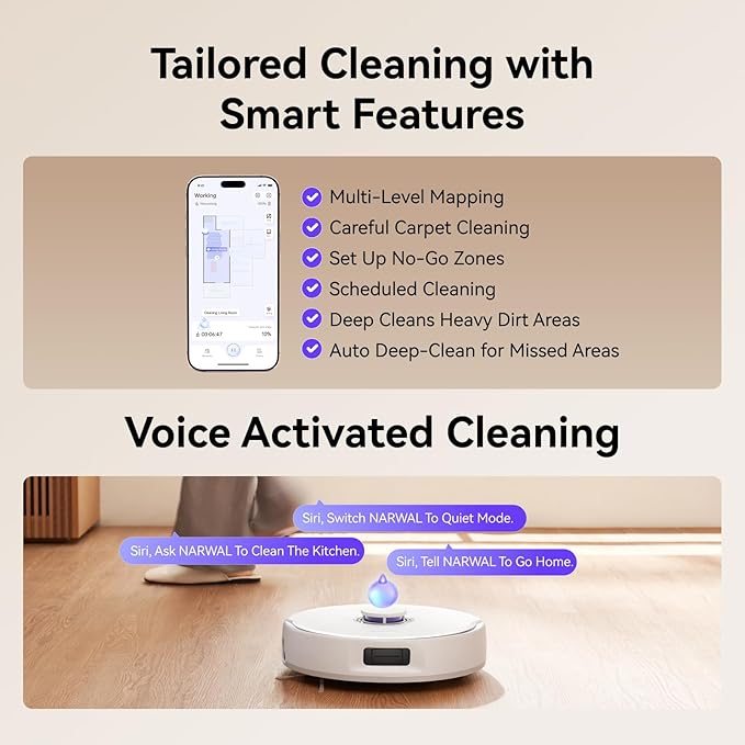 NARWAL Freo X10 Pro Robot Vacuum and Mop Combo, 11,000Pa Suction, DualFlow Tangle-Free System, MopExtend Edge Cleaning, Self-Emptying, Auto Mop Wash & Dry, LiDAR Navigation, for Pet Hair & Hard Floors