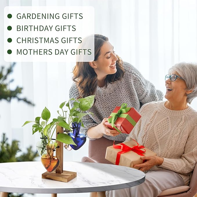 Plants Propagation Stations Plant Terrarium Kit Glass Planters for Indoor Plants House Plant Accessories Gift for Women - 4 Love Bulb Vase