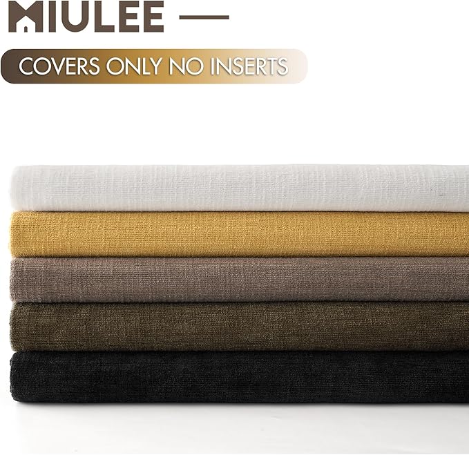 MIULEE Coffee Couch Pillow Covers 20x20 Inch, Set of 2 Soft Chenille Decorative Square Throw Pillow Covers Farmhouse for Sofa Living Room Bed