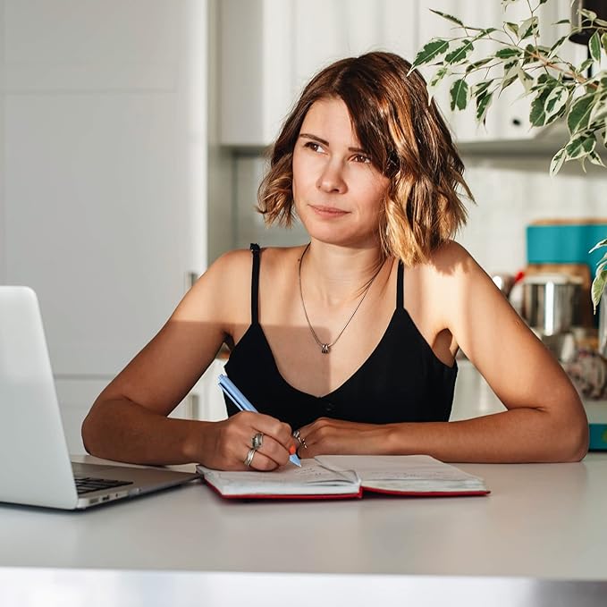 WY WENYUAN 12-Pcs Ballpoint Pens, Comfortable Writing, Pastel Retractable Pretty Journaling, Black Ink Medium Point 1.0 mm Gift, Cute Office Supplies for Women