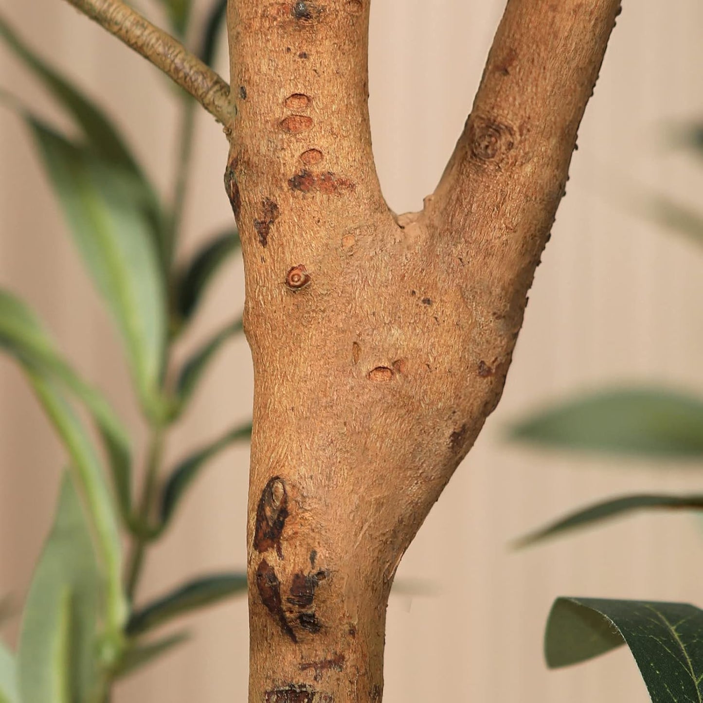 Kazeila Artificial Olive Tree 7FT Tall Faux Silk Plant for Home Office Decor Indoor Fake Potted Tree with Natural Wood Trunk and Lifelike Fruits, 2 Pack